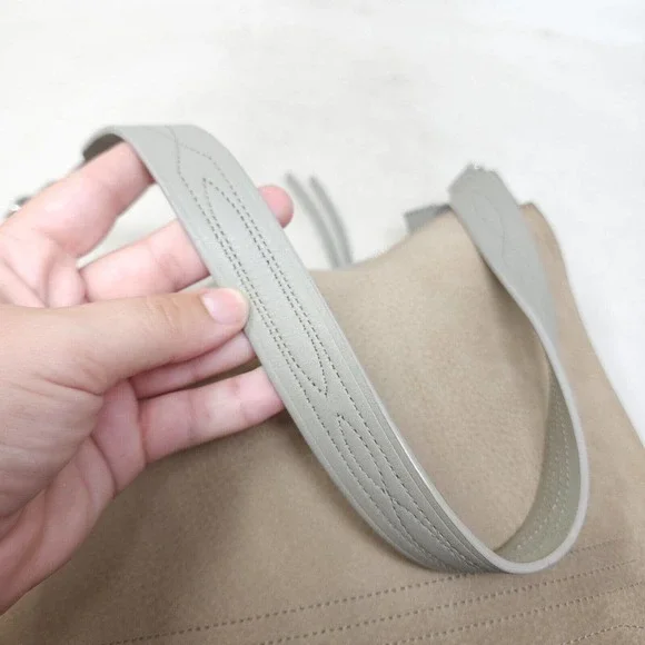 Allsaints Womens Purse Cooper Hobo Beige Nubuck Leather Western Saddle Bag - Picture 6 of 11